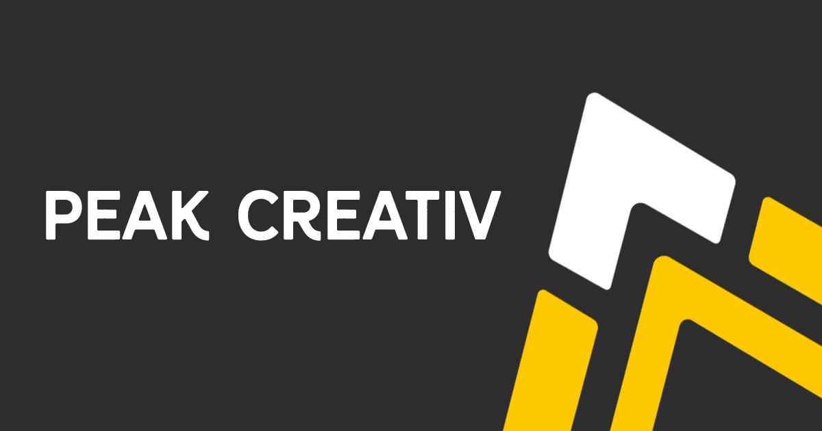peak creativ on black background next to logo